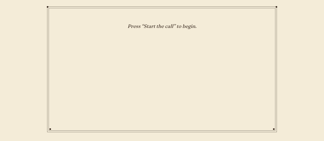 Pimsley's live transcript view — Margaret answering an inbound call inside a thin-ruled frame.